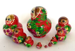 MINI   Katie Blue  10-set Babushka Matryoshka nesting Doll (Copy)