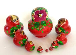 MINI   Katie Blue  10-set Babushka Matryoshka nesting Doll (Copy)
