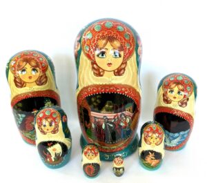 Russian fairy tale Tsar Sultan 7-set Babushka Matryoshka nesting Doll (Copy)