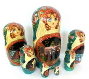 Russian fairy tale Tsar Sultan 7-set Babushka Matryoshka nesting Doll (Copy)