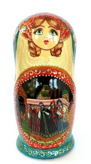 Russian fairy tale Tsar Sultan 7-set Babushka Matryoshka nesting Doll (Copy)