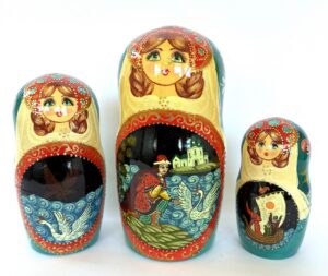 Russian fairy tale Tsar Sultan 7-set Babushka Matryoshka nesting Doll (Copy)