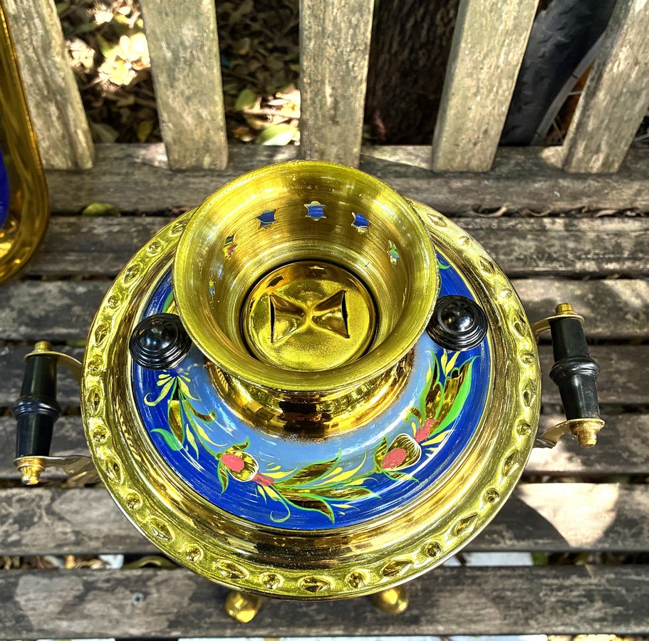 Khokhloma Large Sugar & two Candy Bowls with 3 spoons II (Copy)