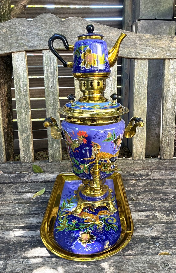 Khokhloma Large Sugar & two Candy Bowls with 3 spoons II (Copy)