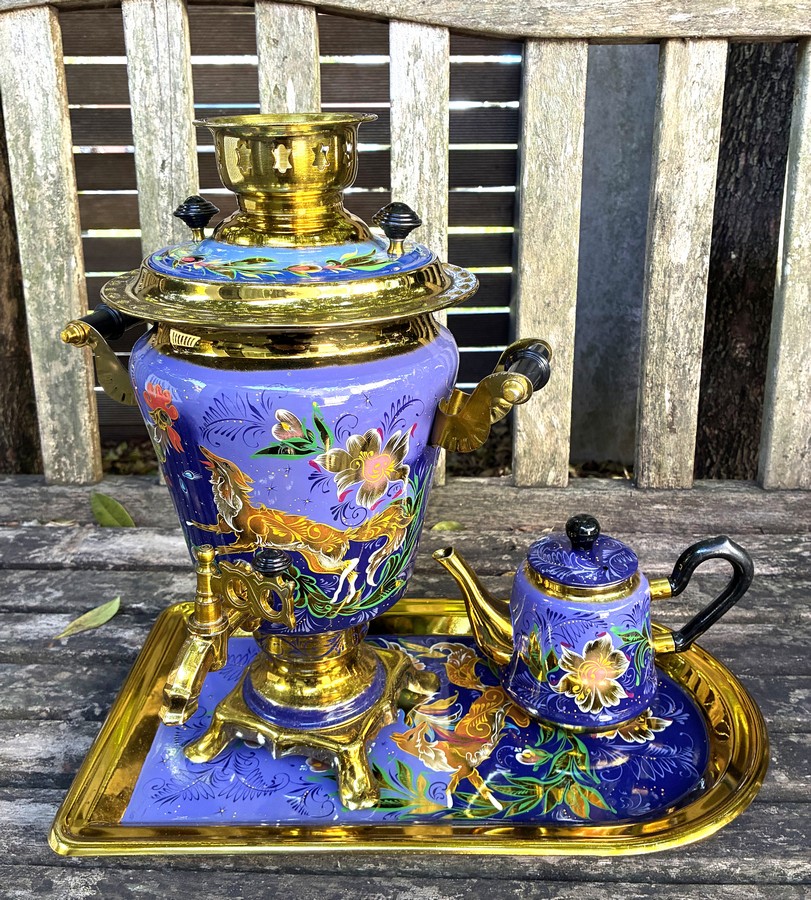 Khokhloma Large Sugar & two Candy Bowls with 3 spoons II (Copy)