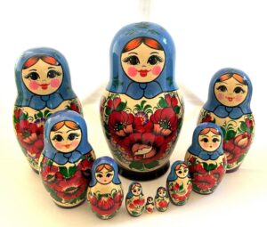 Kirov giant yellow scarf red dress 10-set II Babushka Matryoshka nesting Doll (Copy) (Copy)